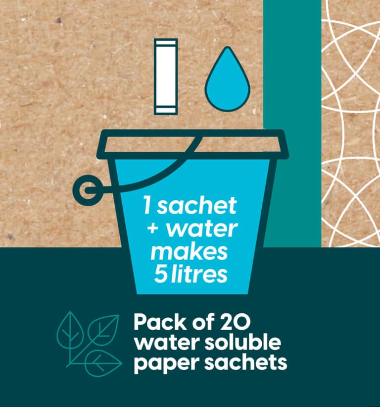 1 sachet makes 5 litres of floor cleaner