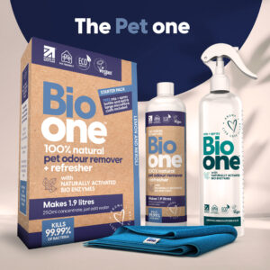 Bio One Pet Odour Eliminator and Surface Refresher - 100% natural and effective against pet Urine.